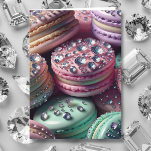 Söt Macaron Birthday Bling Kort