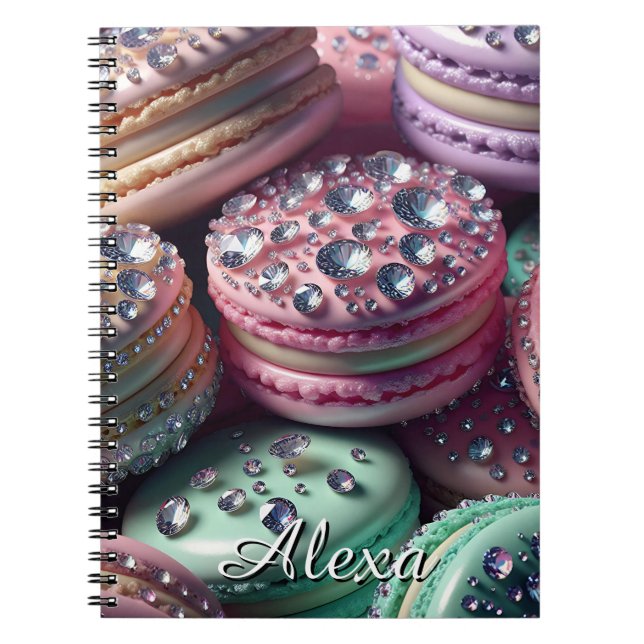 Söt Macaron Bling Personlig Anteckningsbok (Framsidan)