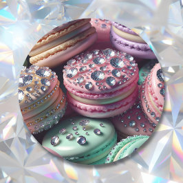 Söt Macaron Bling Runt Klistermärke