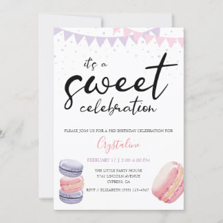 Söt Macaron Firande Inbjudningar