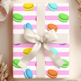 Söt Macaroon Regnbågsbakning Presentpapper
