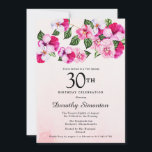 Söt Magenta Rosa White Blommigt 30års födelsedag Inbjudningar<br><div class="desc">Ljusa och färgstarka,  feminina pansier dekorerar överdelen av 30års födelsedag party. Söt blommor är en kombination av magenta,  rosa och vitt. De är kapslade i mörk grönt blommor. Det här objektet är en del av Rosa Pansy-samlingen. Utöver inbjudningskontorsmaterial hittar du matchande party-artiklar och presenter.</div>