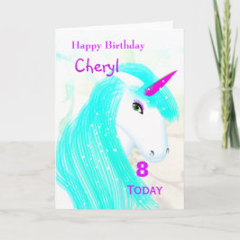 Söt Magic Mythical Unicorn Personlig Kort