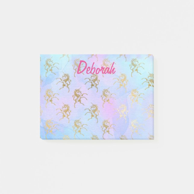 Söt Magic Unicorns Post-it Block (Framsida)