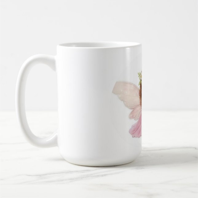 Söt Magisk Blomsterkrona Bebis Älva Kaffemugg (Vänster)