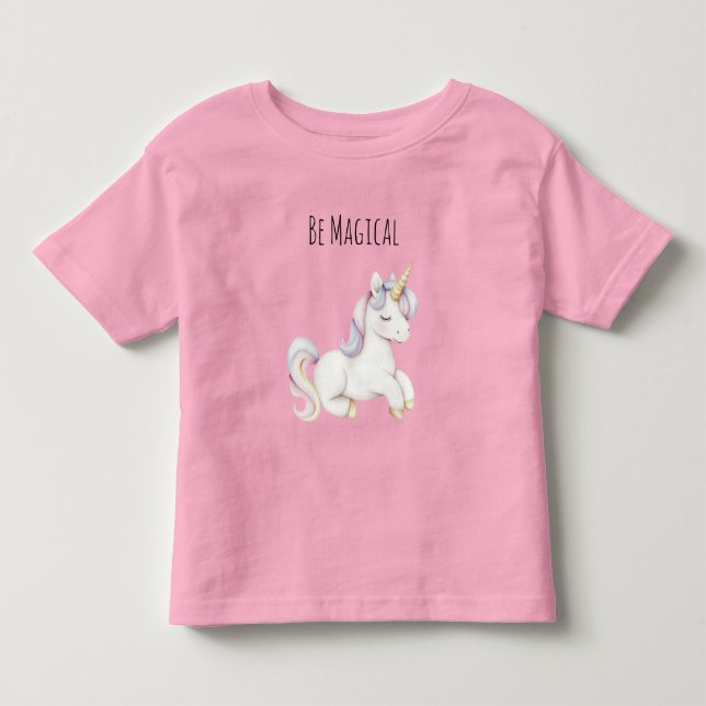 Söt Magisk Enhörning T Shirt (Framsida)