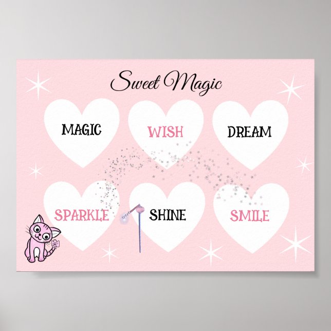 Söt Magisk Katt  Poster (Framsidan)
