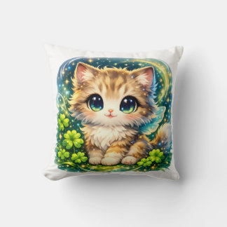 Söt Magisk Kattunge Kudde | Kawaii Fantasy Katt Cu