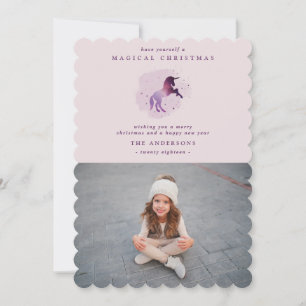 Söt magisk lila Unicorn Meddelande