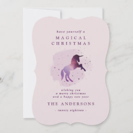 Söt magisk lila Unicorn Meddelande