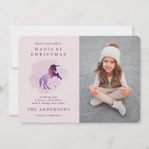 Söt magisk lila Unicorn Meddelande
