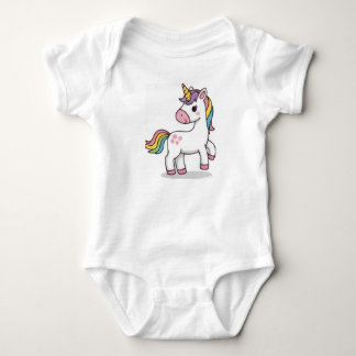 Söt Magisk Rosa Enhörning Illustration för Bebis T Shirt