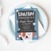 Söt Magisk Show Valp Magiker Födelsedagsfest