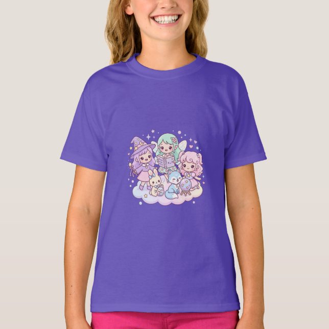 Söt magisk vänners barn-t-shirt t shirt (Framsida)
