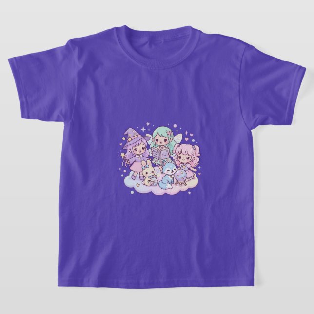 Söt magisk vänners barn-t-shirt t shirt (Laydown)