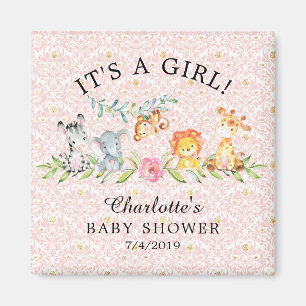 Söt magnet för favör för Safaridjurbaby shower