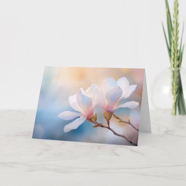 Söt Magnolia-blommor Kort (Framsida)