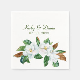 Söt Magnolia Bouquet Bröllop Pappersservett