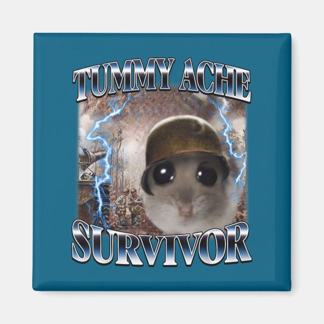 Söt Magsjuke Överlevande Hamster Meme Magnet (Framsidan)