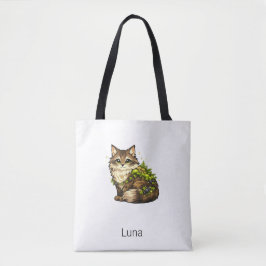 Söt Maine Coon Katt Anpassat Namn Personlig Tygkasse