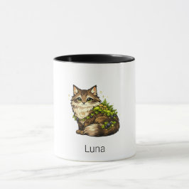 Söt Maine Coon Katt Anpassat Namn Två-Ton Mugg