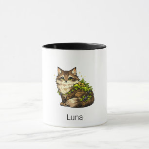 Söt Maine Coon Katt Anpassat Namn Två-Ton Mugg