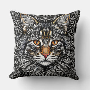 Söt Maine Coon Katt Kudde
