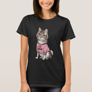 Söt Maine Coon Katt Mamma tass älskare T Shirt