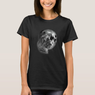 söt Maine Coon Katt med Moon Cat T Shirt