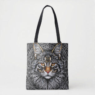 Söt Maine Coon Katt Tygkasse