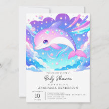 Söt Majestic Dolphin Baby Shower