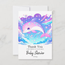 Söt Majestic Dolphin Baby Shower Tack Kort
