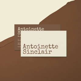 Söt majs och toffee skrivmaskin typografi företag visitkort