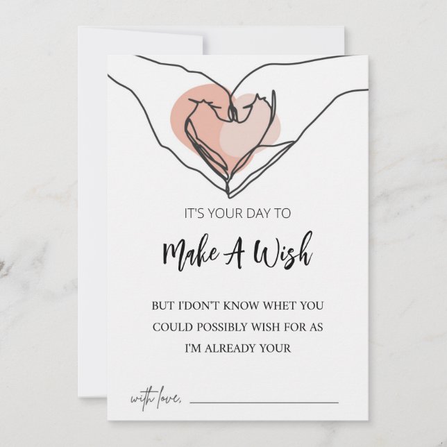 Söt Make A Wish  Linjkonst  Födelsedagskort, Inbjudningar (Framsida)