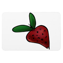 Söt Målad Jordgubbsillustration Magnet