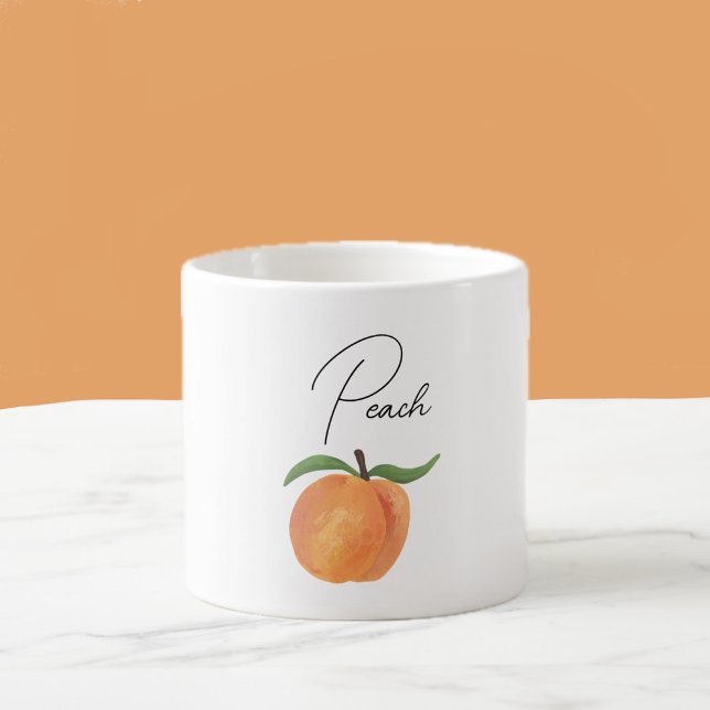 Söt Målad Persika Frukt Illustration Espressomugg (Skapare uppladdad)