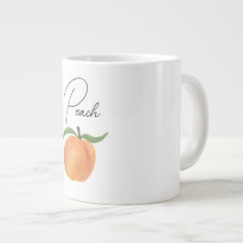 Söt Målad Persika Frukt Illustration Jumbo Mugg