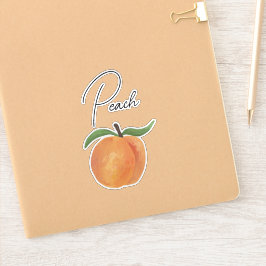 Söt Målad Persika Frukt Illustration Klistermärken
