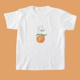 Söt Målad Persika Frukt Illustration T Shirt
