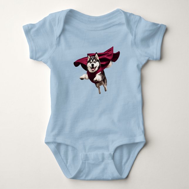 Söt Malamute-superhjälte  T Shirt (Framsida)