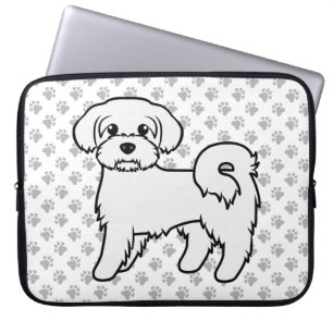 Söt malteser-illustration av tecknad hund laptop fodral