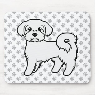 Söt malteser-illustration av tecknad hund musmatta
