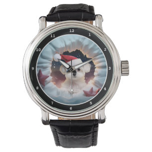 Söt malteser-valp julscen bild armbandsur