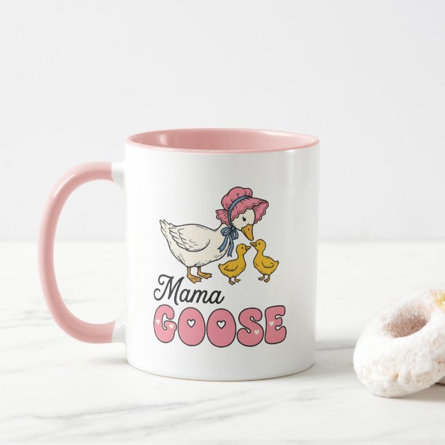 Söt Mama gås textkonst  Mugg (Med munk)