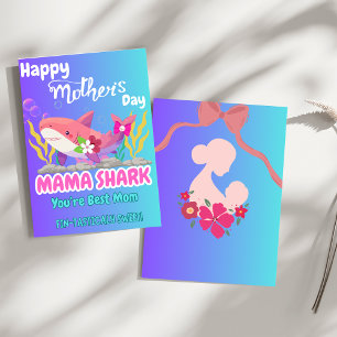 Söt Mama Haj Glad mors dag-kort - Fin-tast Kort