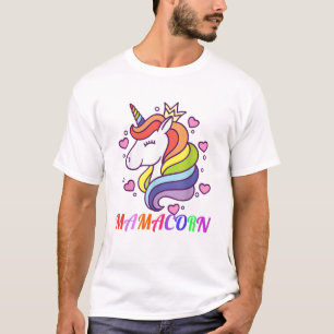 Söt Mamacorn Enhörning Mamma Födelsedagsoutfit Reg T Shirt
