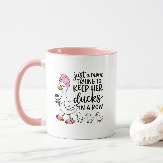 Söt mamma anka ordkonst  mugg (Med munk)