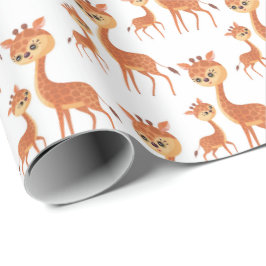 Söt Mamma baby giraffe tiled party Presentpapper