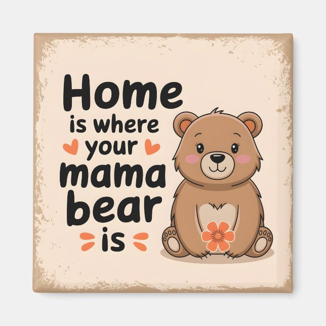 Söt Mamma Bear Mors dag-citat Magnet (Framsidan)
