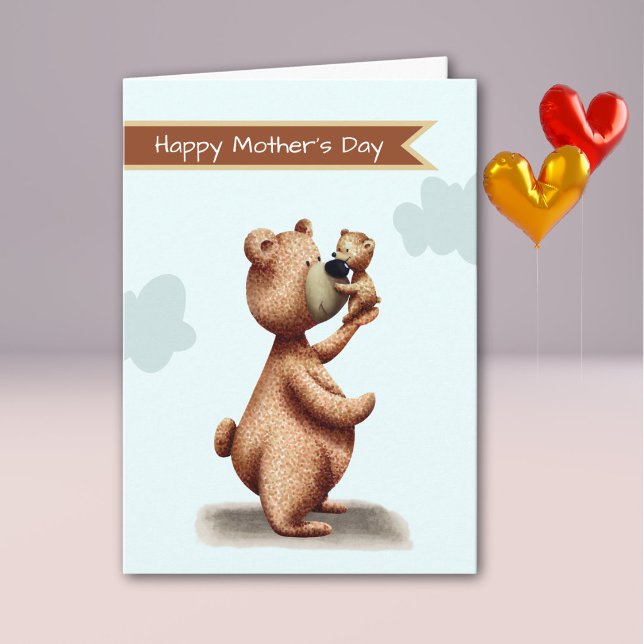 Söt mamma björnunge Glad mors dag Kort (Skapare uppladdad)